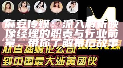 麻豆传媒：深入解析映像经理的职责与行业前景，带你了解幕后故事