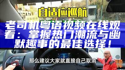 老司机粤语视频在线观看：掌握热门潮流与幽默趣事的最佳选择！